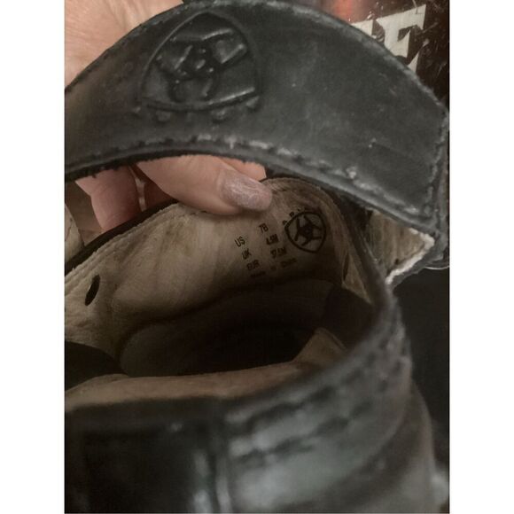 ARIAT Santa Cruz Slingback Mules Clogs Sz 7B Black Leather - Picture 9 of 9